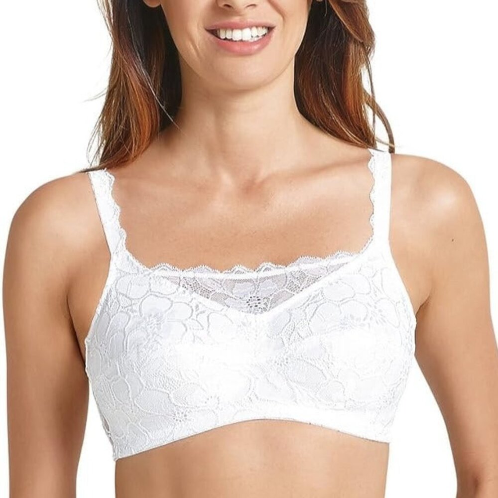 NWT ANITA Free SHIP  Mastectomy BRA 5381  ABRA SIZE 36A White   Higher Neckline